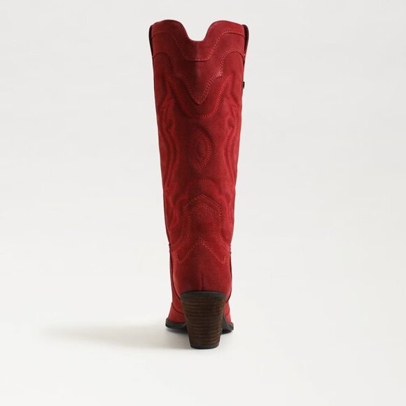 Sam Edelman James Western Boots Red Suede WIDE CALF 11 - Picture 4 of 4